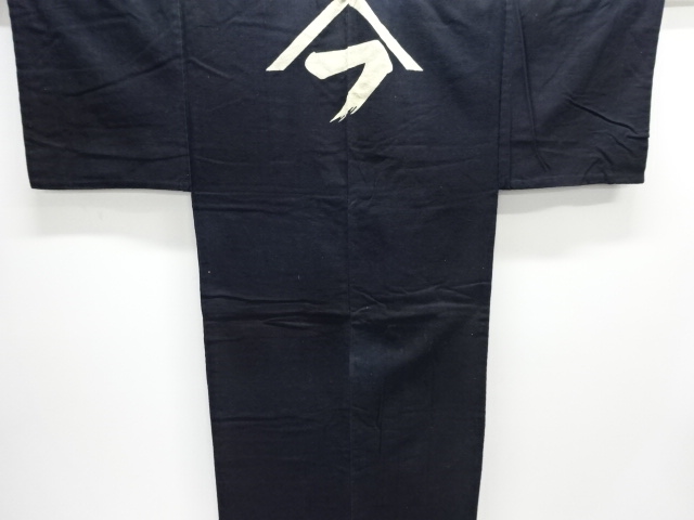 アンティーク　木綿本藍はっぴ(腰紐付き)